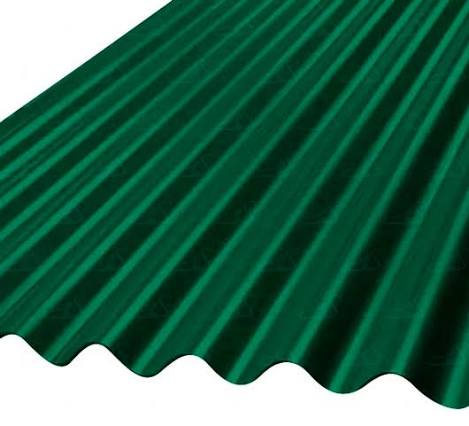 Lamina techo ondulada esmaltada verde 0.40 mm x 1.06 x 3.66 metros Metalco