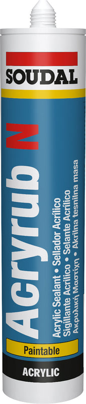 Sellador acrilico pintable Acryrub 310 mL Soudal 102598 (gris)