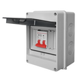 Breaker 2 polos 40A con caja para intemperie pequeña de parche