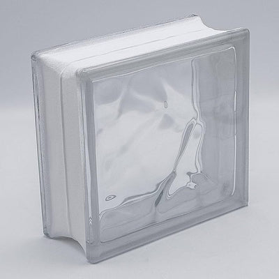 Vidrio Block brillante 19 x 19 x 8 cm Cloudy Transparente
