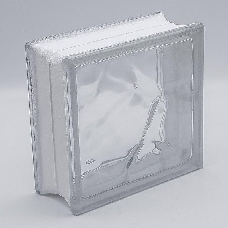 Vidrio Block brillante 19 x 19 x 8 cm Cloudy Transparente