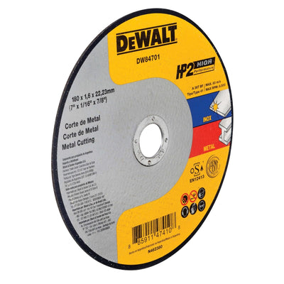 Disco de corte abrasivo para metal 4-1/2" x 1.2 mm plano uso pesado HP2 Dewalt DW84407