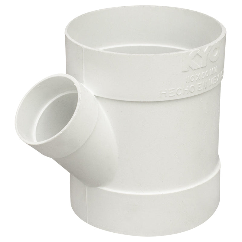 Yee sanitaria reducida PVC SCH40 pared gruesa 75 x 50 mm (3" x 2")