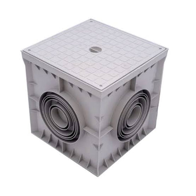 Caja de registro plastica 300 x 300 mm pop con tapa lisa gris Cetinkaya CP303034