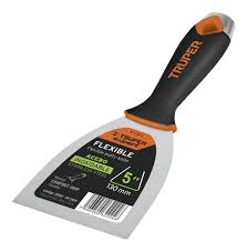 Espatula flexible 130 mm (5”) de acero inoxidable Truper Expert ET-5FX / 15853