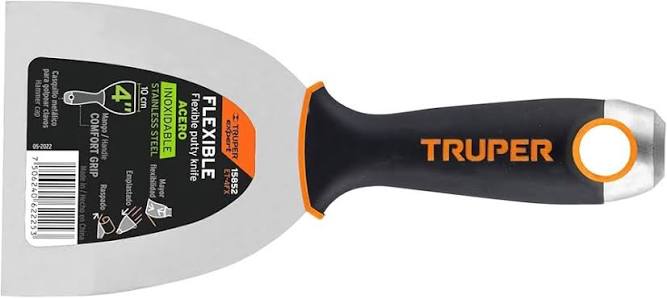 Espatula flexible 100 mm (4”) de acero inoxidable Truper Expert Truper ET-4FX / 15852