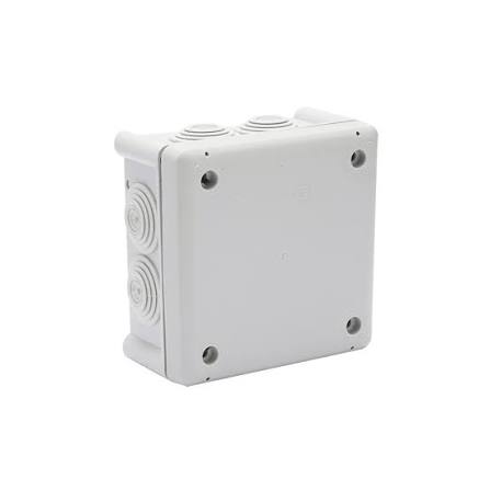 Caja plexo 6 entradas marcadas (100 x 100 x 55 mm) IP65 gris Eagle 222-A