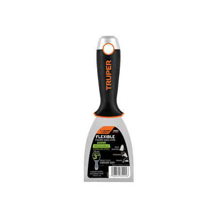 Espatula flexible 80 mm (3”) de acero inoxidable Truper Expert ET-3FX / 15851