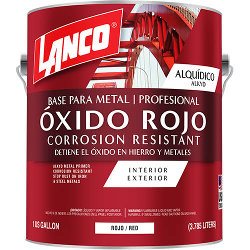 Anticorrosivo base para interior y exterior galon Lanco  (minio rojo oxido)