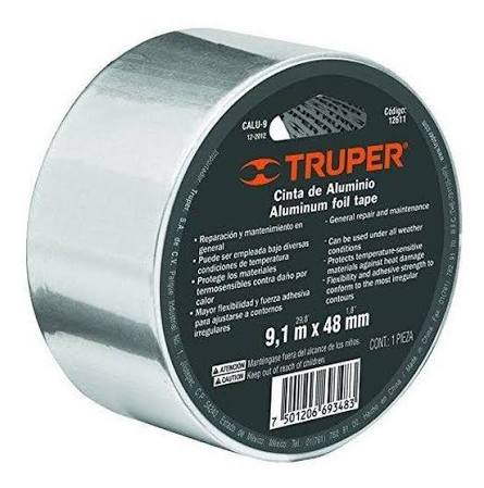 Cinta de aluminio 48 mm 10 metros Truper CALU-10 / 12611