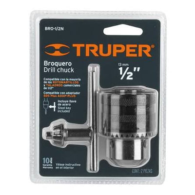 Chuck de 1/2" con llave Truper BRO-1/2N / 16478