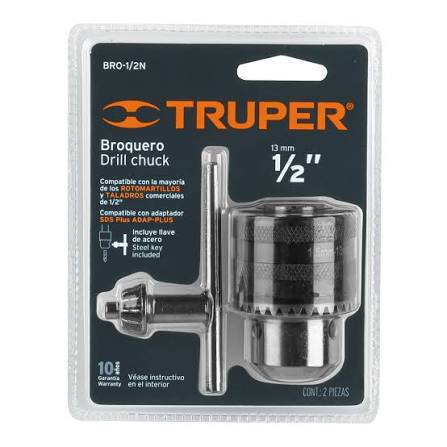 Chuck de 1/2" con llave Truper BRO-1/2N / 16478