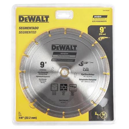 Disco de corte diamantado segmentado 9" Dewalt DW47902HP