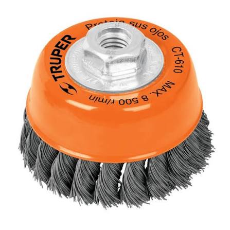 Cepillo copa trenzado para esmeriladora 5" Truper CT-612X / 11542