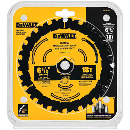 Disco para sierra circular corte madera 6-1/2" 18T Dewalt DWA261218