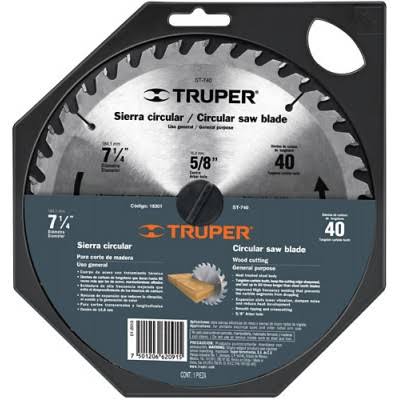 Disco para sierra circular corte madera 7-1/4" 24T Truper ST-724 / 18300
