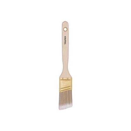 Brocha con mango de madera de cerda sintentica corte angular 1-1/2" Truper BRT-1-1/2AS / 13338
