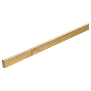 Regla de pino semiduro sin cepillo 1" x 3" (23 x 73 mm) x 3.2 metros